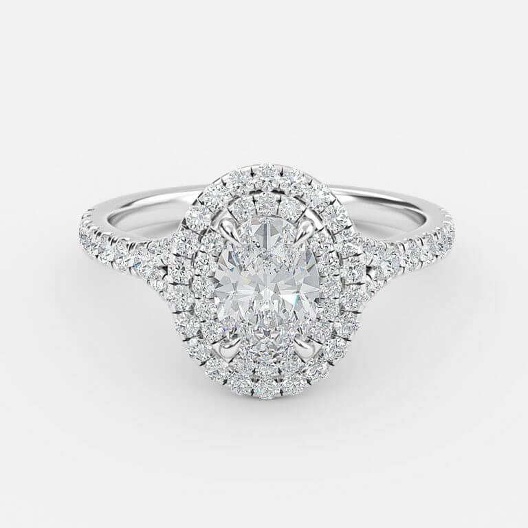 Oval Double Halo Engagement Ring