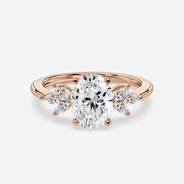 Oval Cluster Engagement Ring