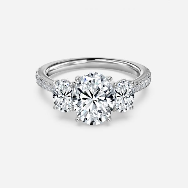 Oval Three Stone Engagement Ring