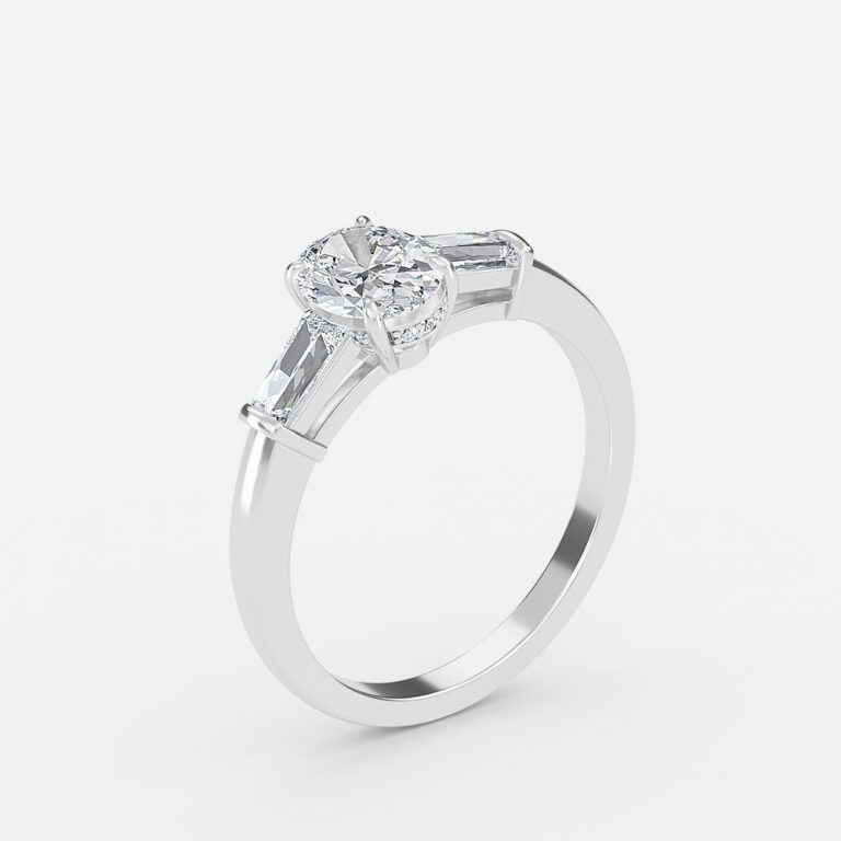 Oval Three Stone Engagement Ring
