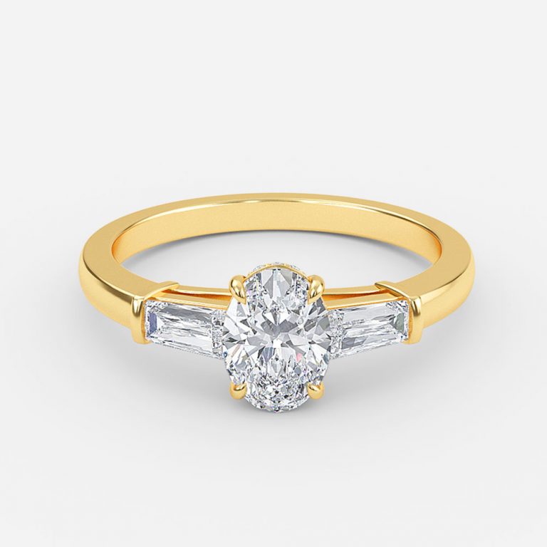 Oval Three Stone Engagement Ring