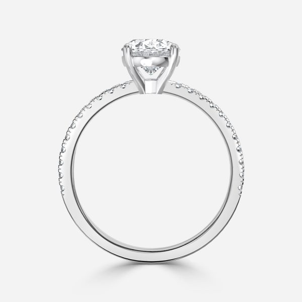 De La Luna Oval Diamond Band Engagement Ring