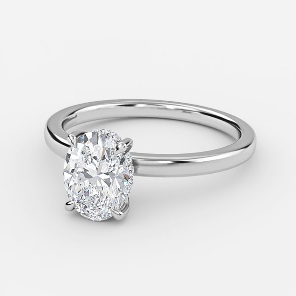 Oval Hidden Halo Engagement Ring