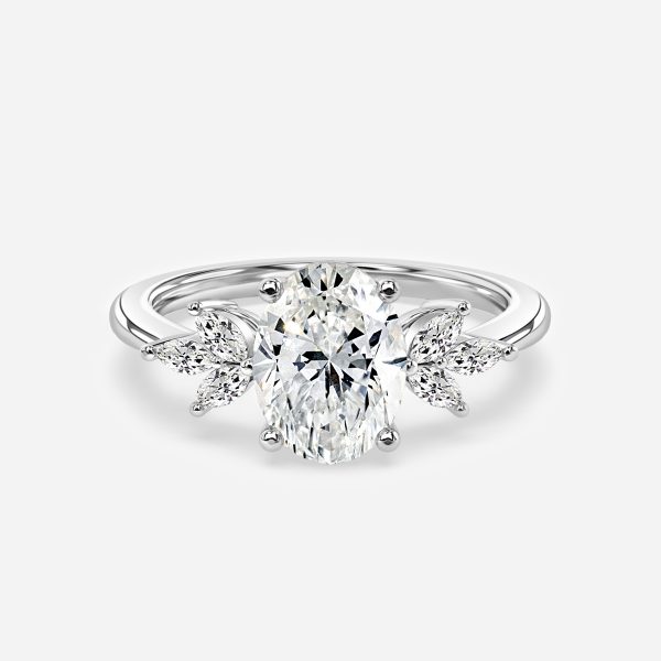 Oval Cluster Engagement Ring