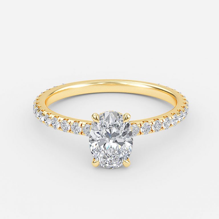 Oval Hidden Halo Engagement Ring