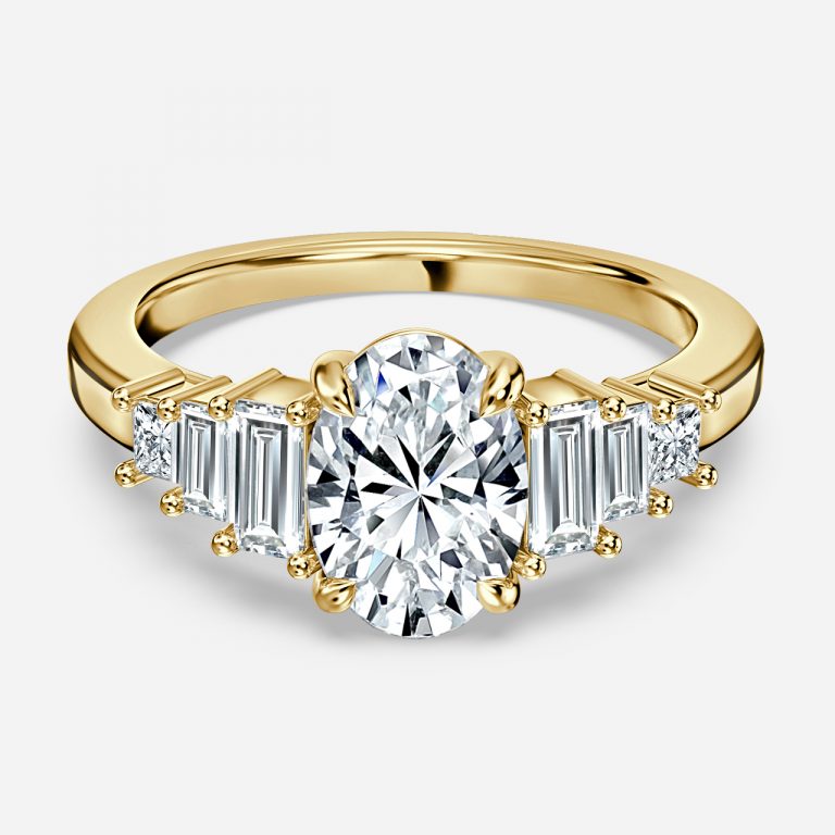 Oval Three Stone Engagement Ring