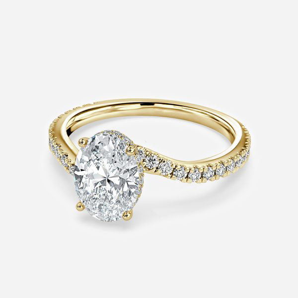 Oval Hidden Halo Engagement Ring