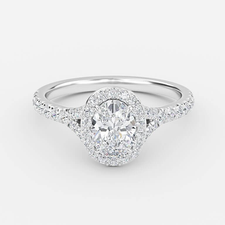 Oval Halo Engagement Ring
