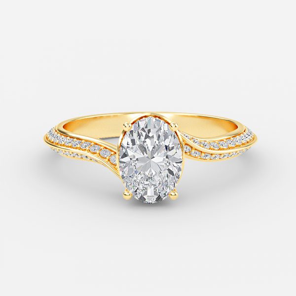 Oval Hidden Halo Engagement Ring