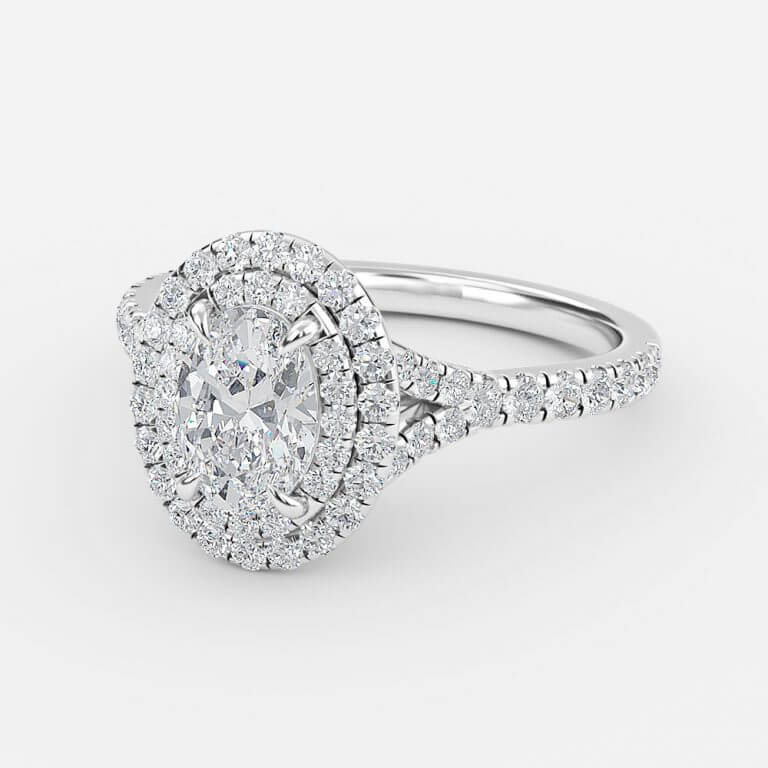 Oval Double Halo Engagement Ring