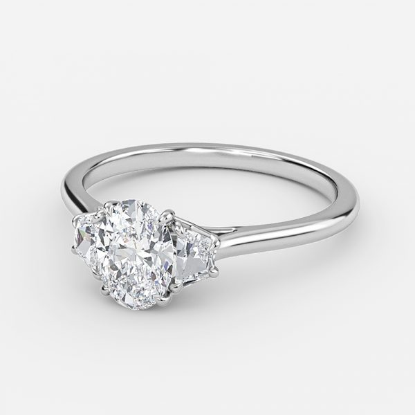 Oval Three Stone Engagement Ring