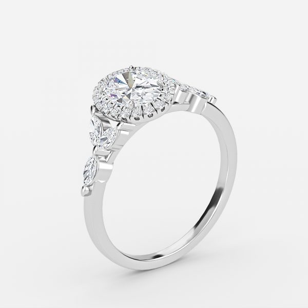 Oval Halo Engagement Ring