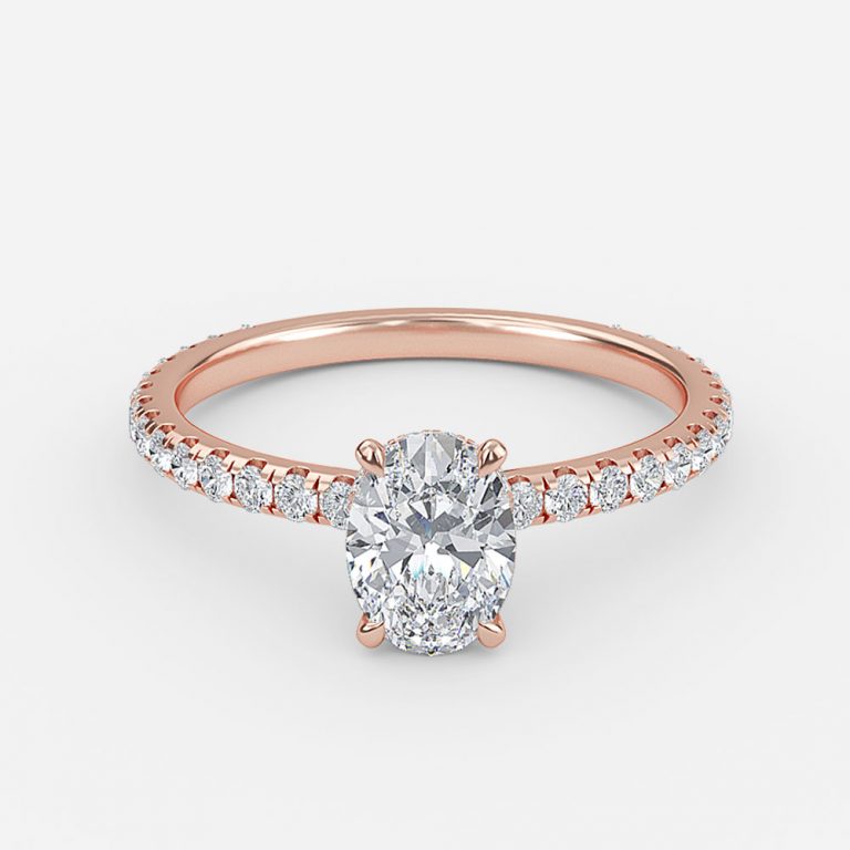 Oval Hidden Halo Engagement Ring