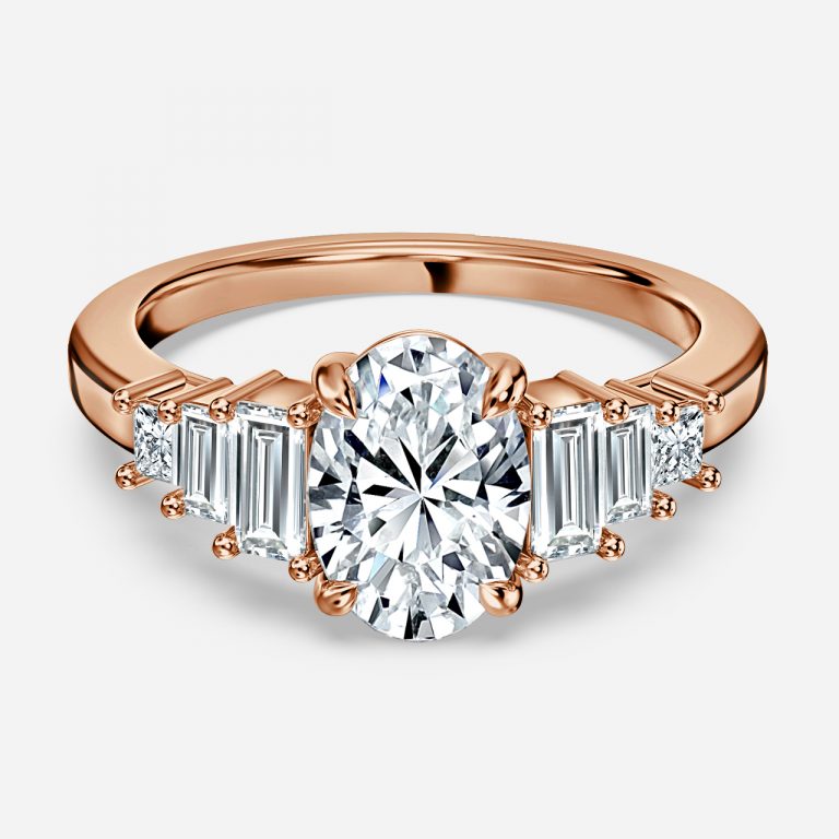 Oval Three Stone Engagement Ring