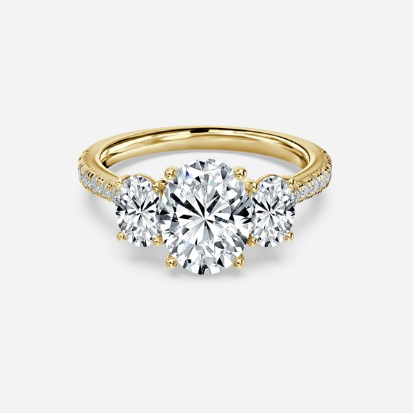 Oval Three Stone Engagement Ring