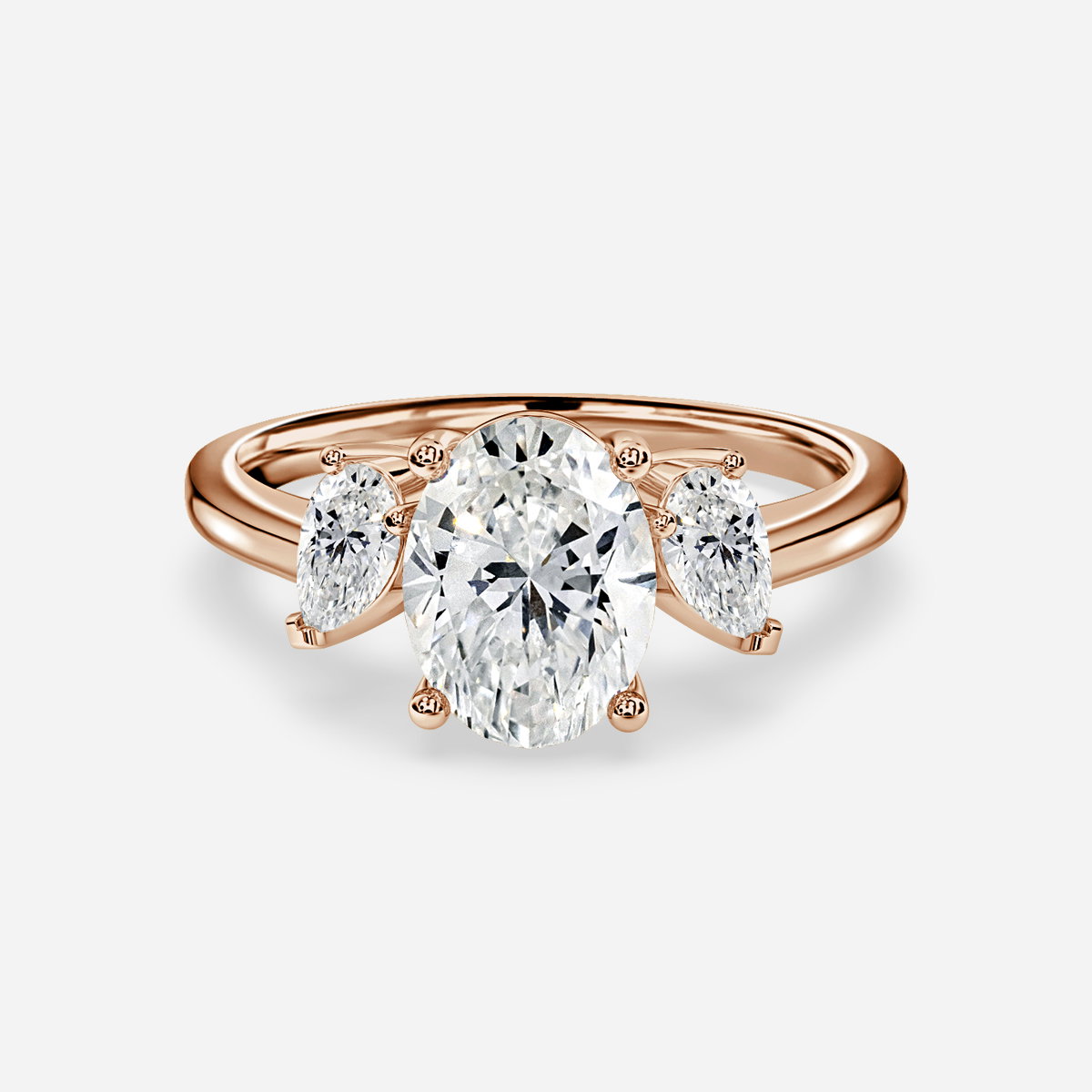Oval Three Stone Engagement Ring