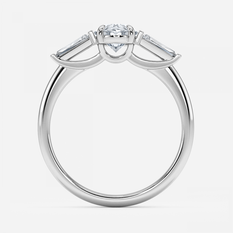 Oval Three Stone Engagement Ring