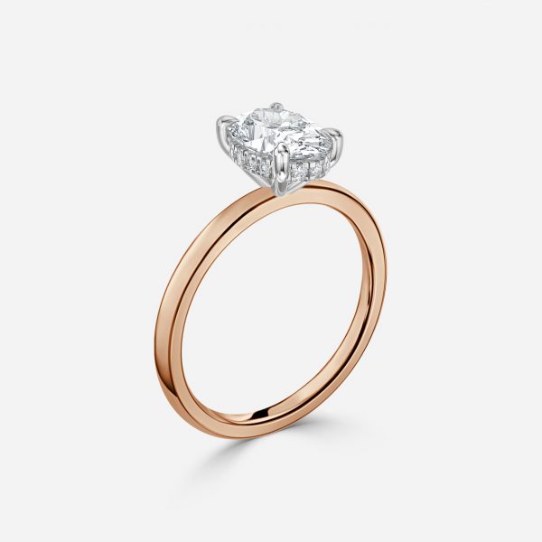 Oval Hidden Halo Engagement Ring