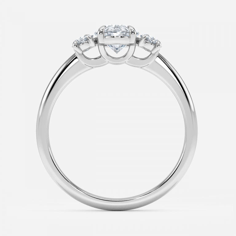Oval Three Stone Engagement Ring
