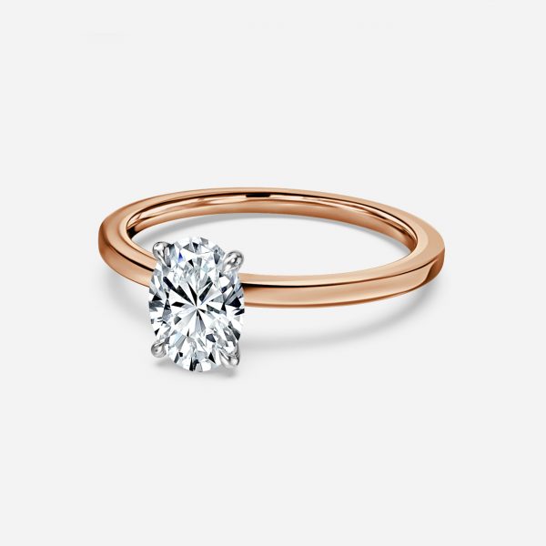 Oval Two Tone Solitaire Engagement Ring