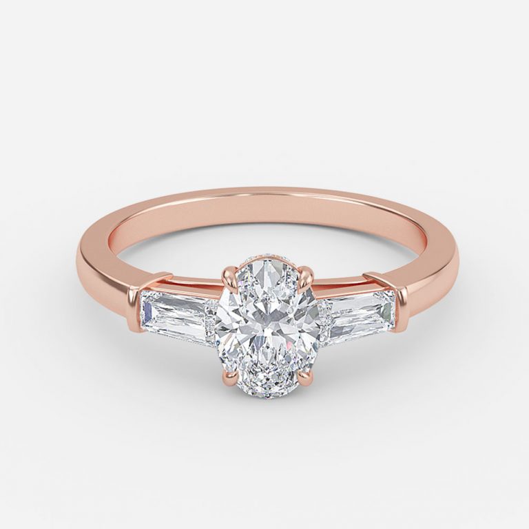 Oval Three Stone Engagement Ring