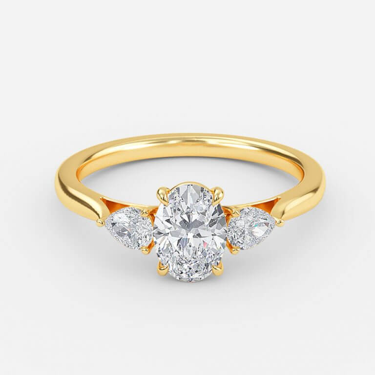 Oval Three Stone Engagement Ring