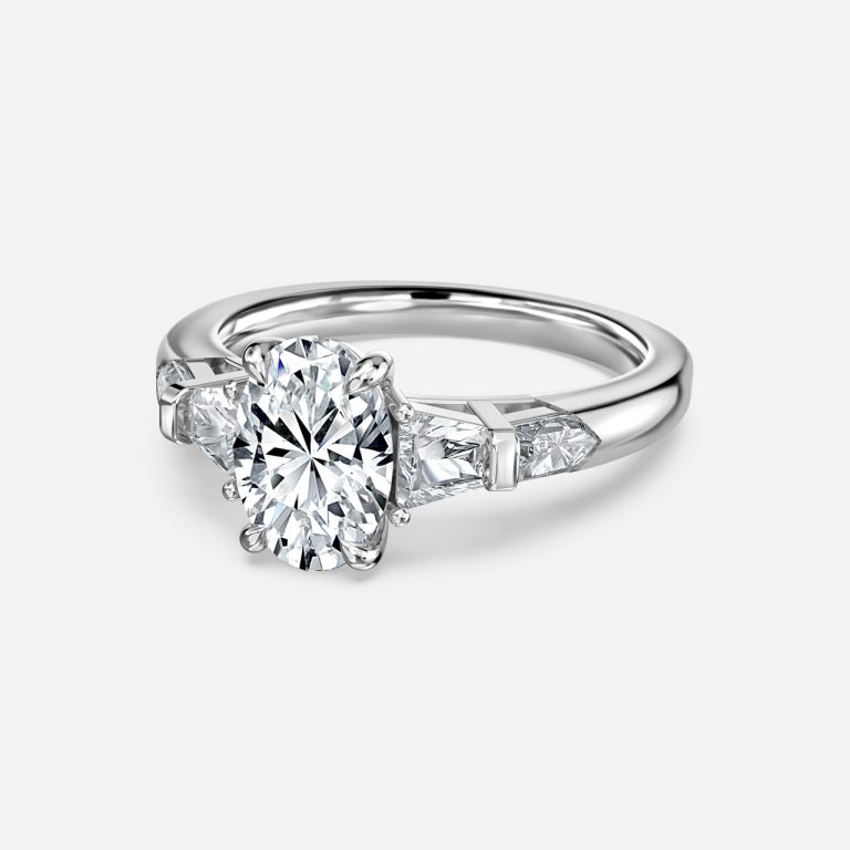 Oval Three Stone Engagement Ring