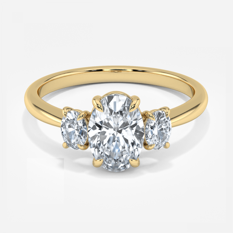Oval Three Stone Engagement Ring