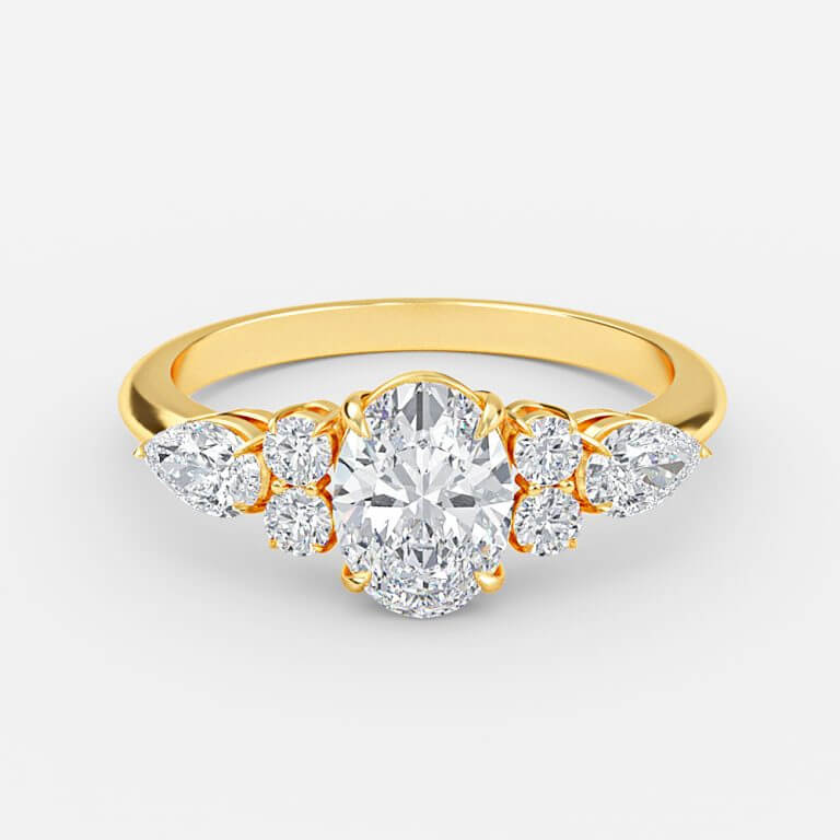 Oval Three Stone Engagement Ring