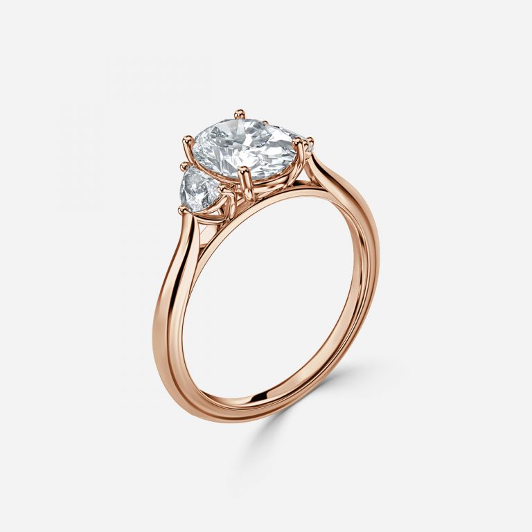 Oval Three Stone Engagement Ring