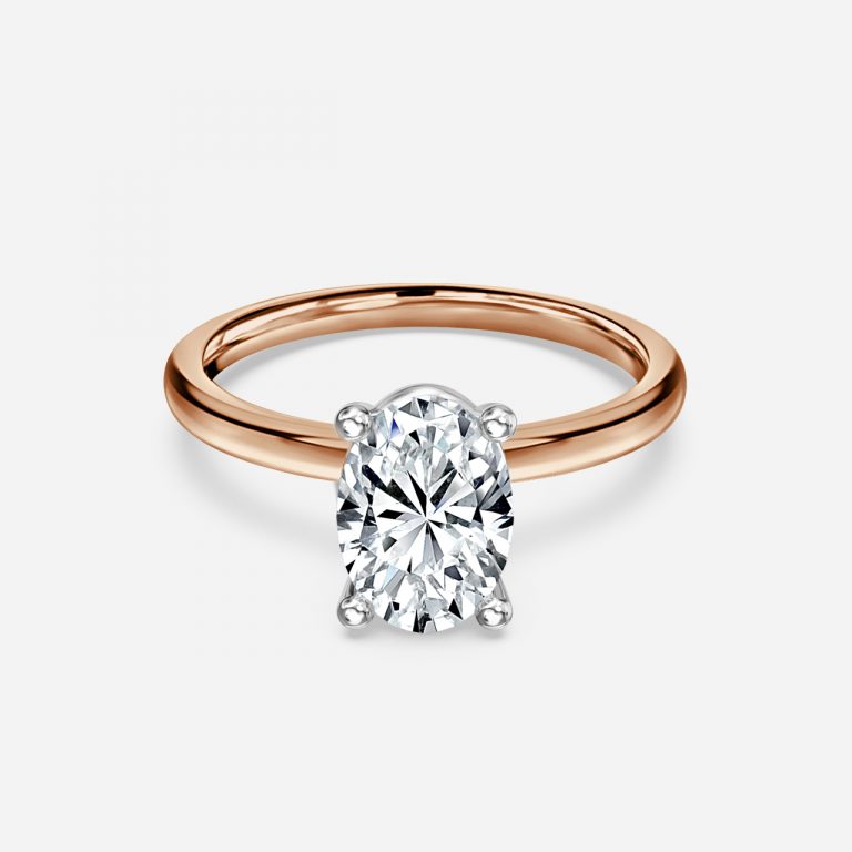 Oval Two Tone Solitaire Engagement Ring