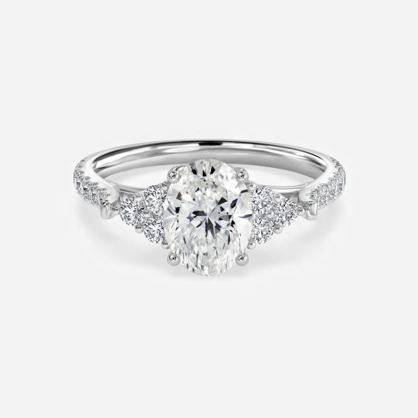 Oval Cluster Engagement Ring