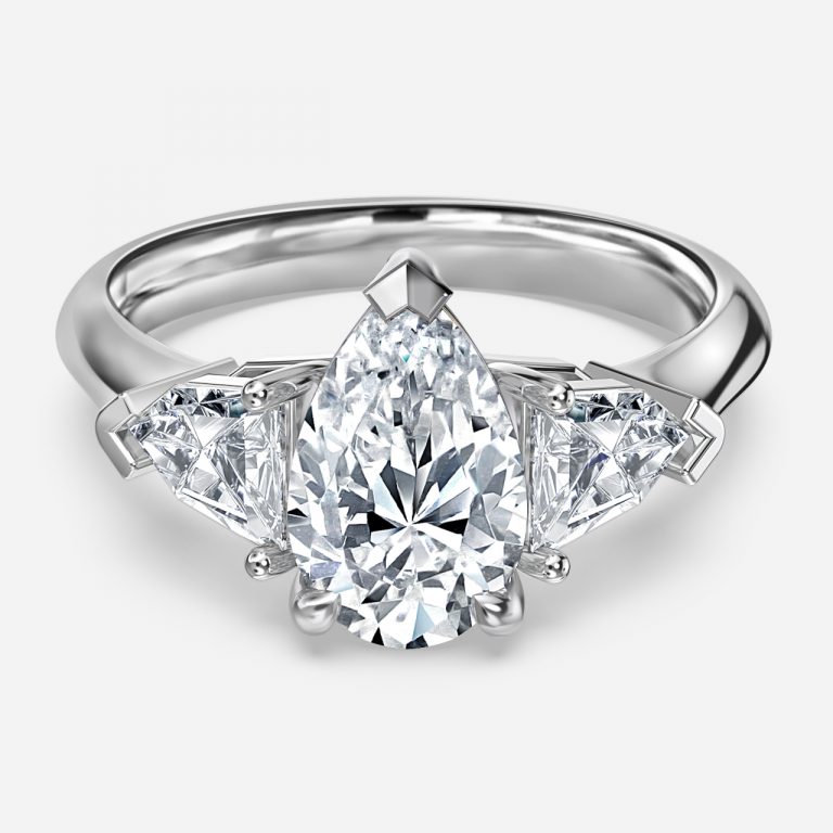 Pear Three Stone Engagement Ring