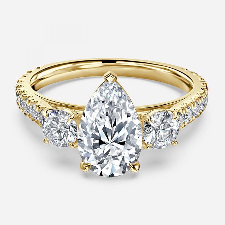 Pear Three Stone Engagement Ring