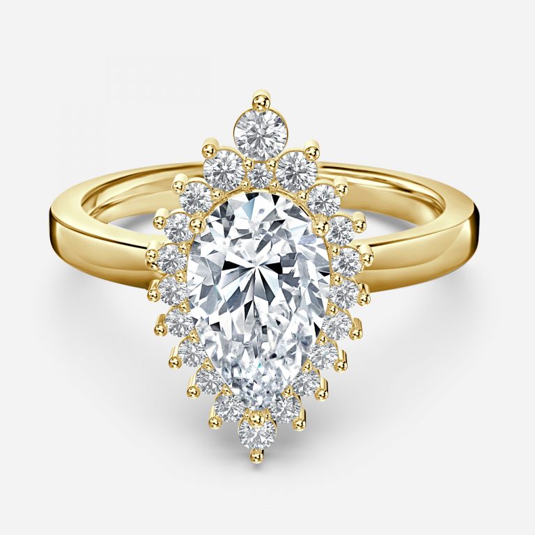 Pear Cluster Engagement Ring