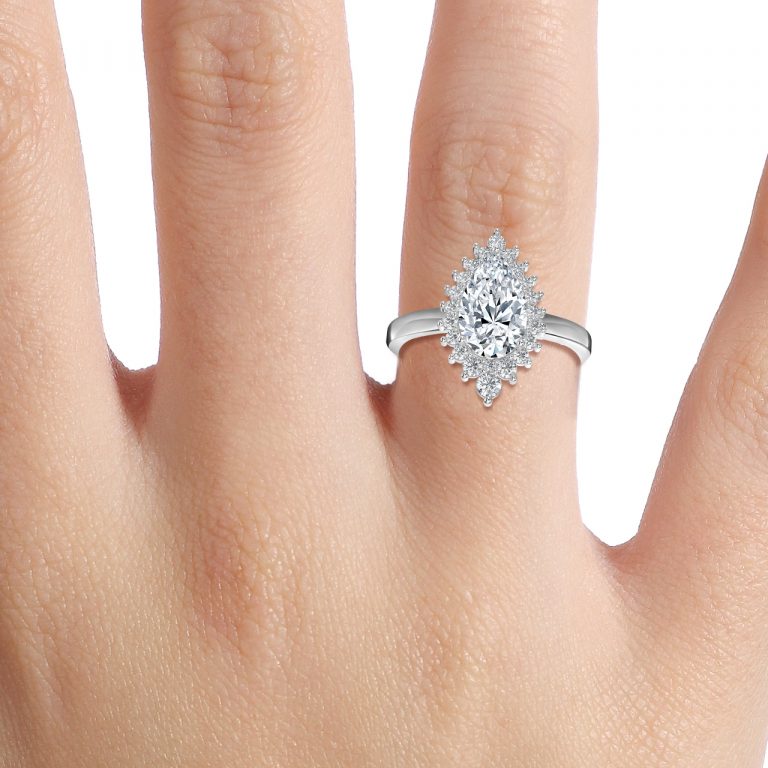 Pear Cluster Engagement Ring