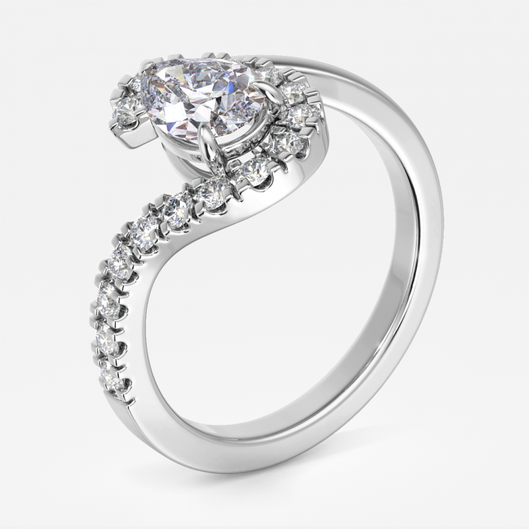 Pear Halo Engagement Ring