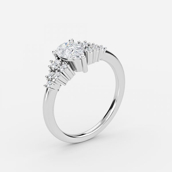 Pear Cluster Engagement Ring