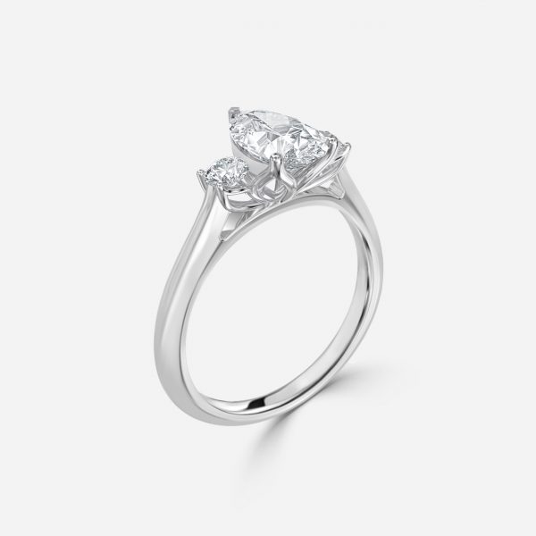 Pear Three Stone Engagement Ring