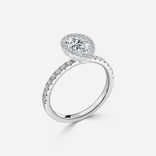 Pear Halo Engagement Ring