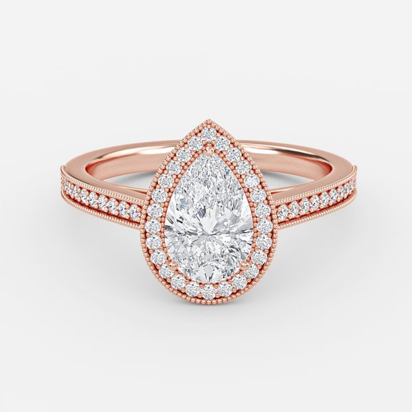 Pear Halo Engagement Ring