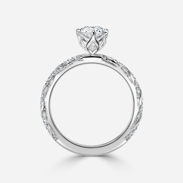 Pear Diamond Band Engagement Ring