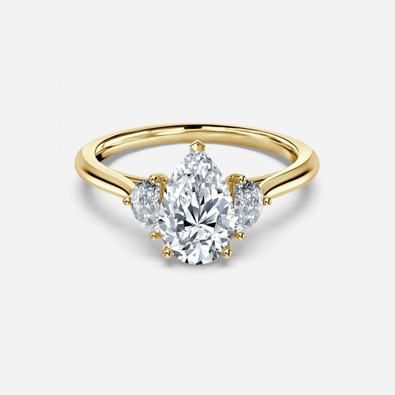 Pear Three Stone Engagement Ring