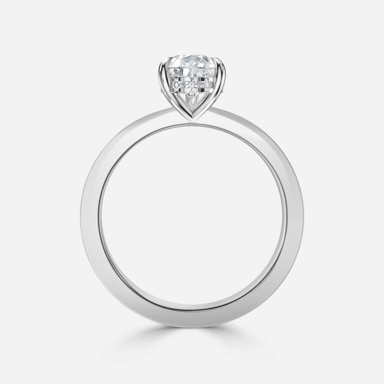 Pear Hidden Halo Engagement Ring