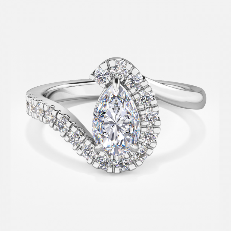 Pear Halo Engagement Ring