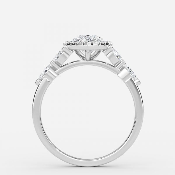 Pear Halo Engagement Ring