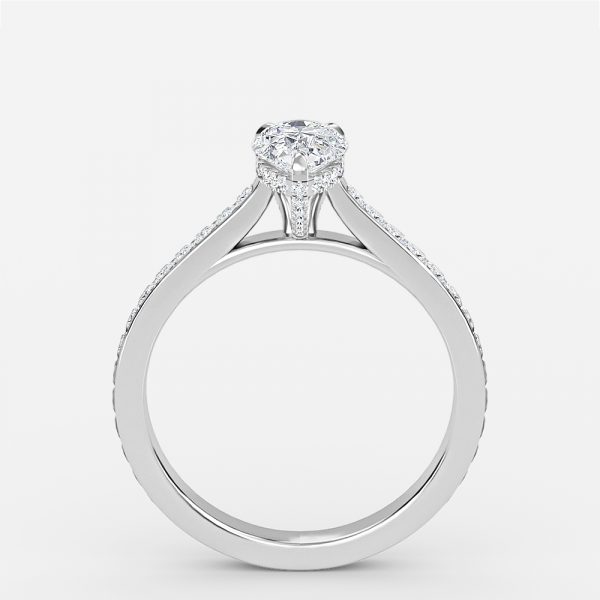 Pear Hidden Halo Engagement Ring
