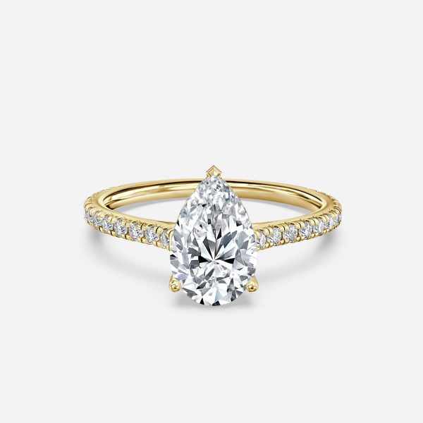 Pear Hidden Halo Engagement Ring