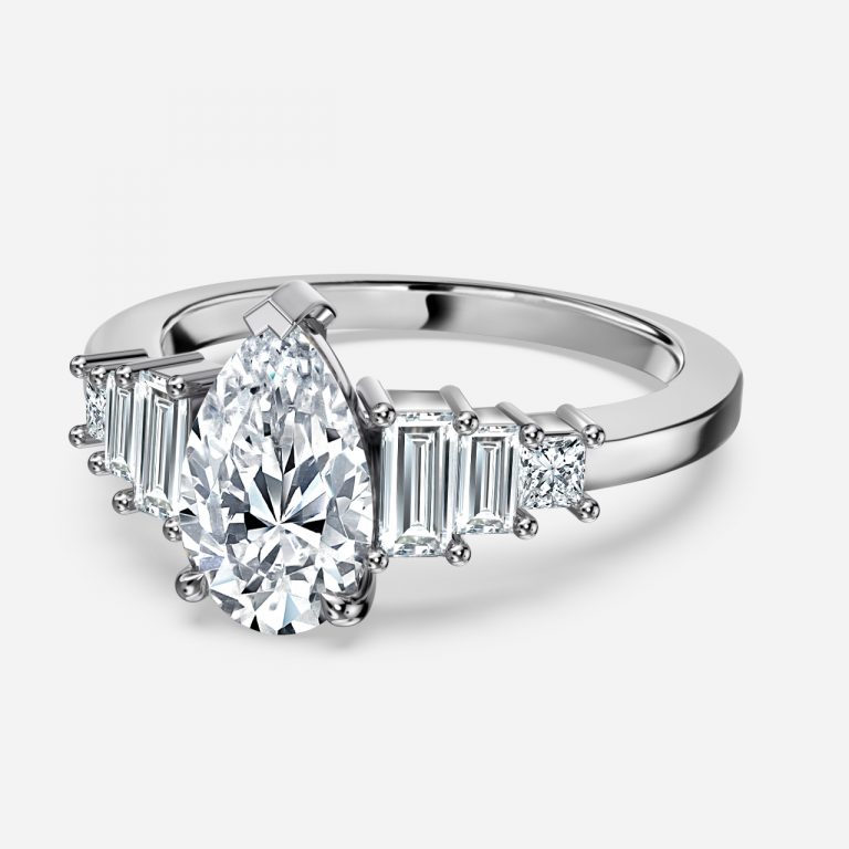 Pear Three Stone Engagement Ring