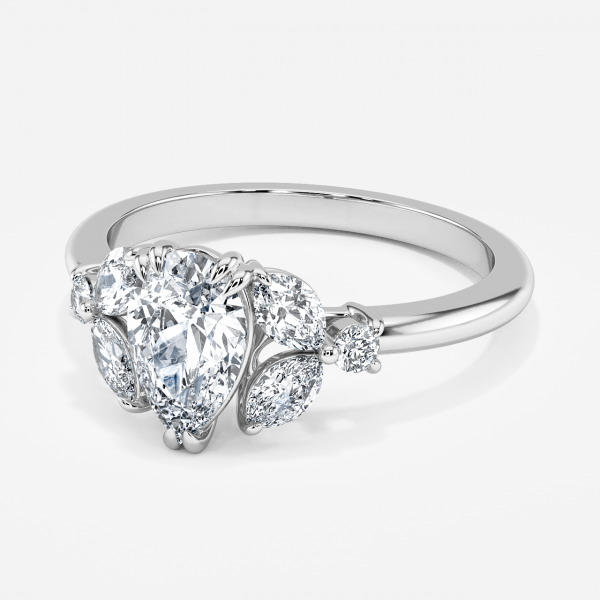 Pear Three Stone Engagement Ring